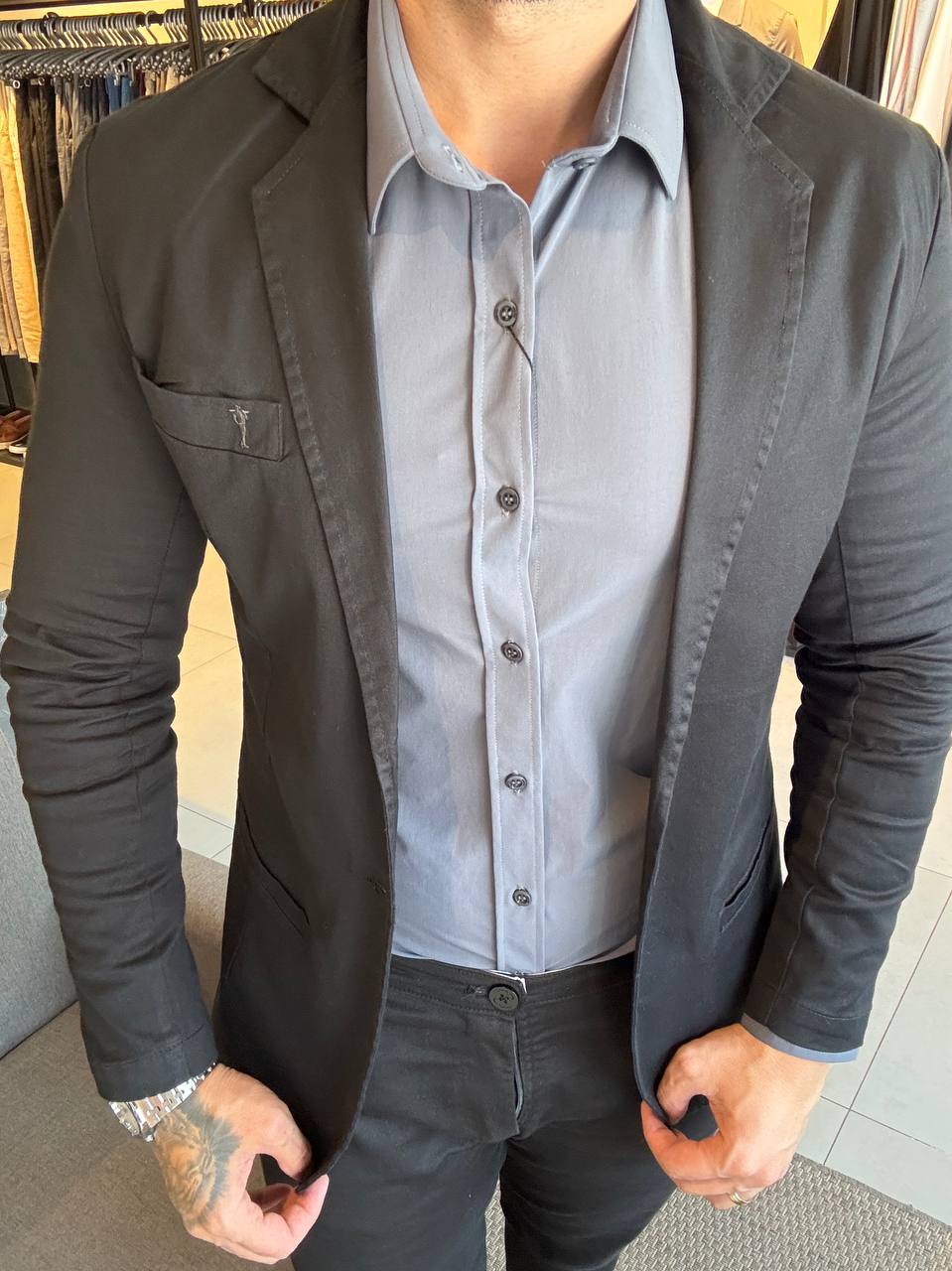 Garbin Group Store - Bazer Sarja Acetinado Zip-Off - Preto