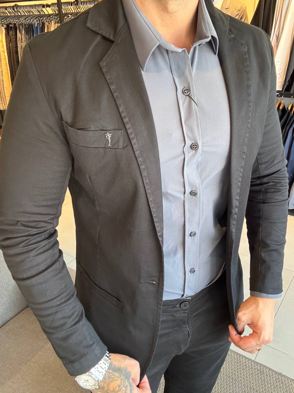 Garbin Group Store - Bazer Sarja Acetinado Zip-Off - Preto