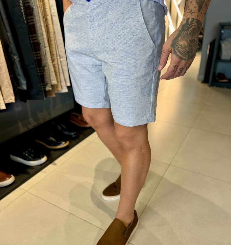 Garbin Group Store - Bermuda Alfaiataria Sarja - Salth - Azul Claro