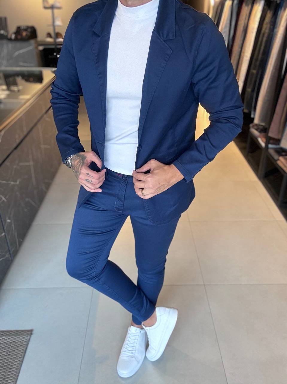 Garbin Group Store - Blazer Sarja Acetinado Paladho's - Azul Bic