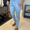 Garbin Group Store - Calça Alfaiataria S.Skinny Acetinada Zip-Off Azul