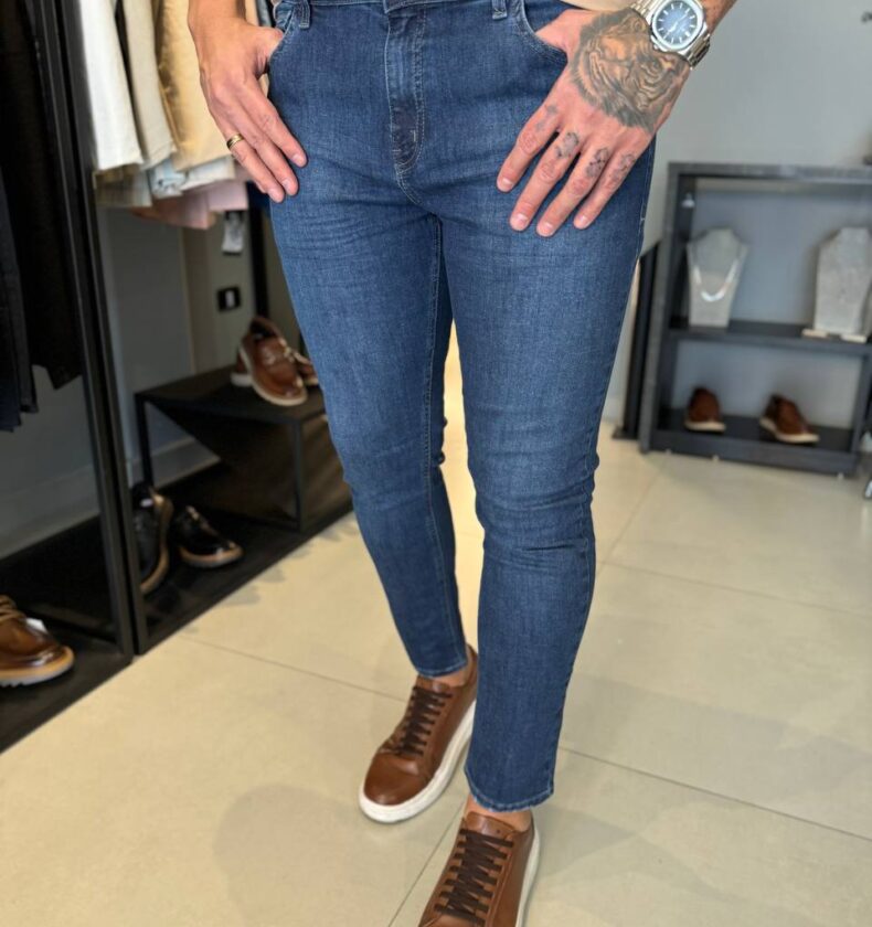 Garbin Group Store - Calça Jeans Lisa Skinny Zip-Off - Jeans Escuro