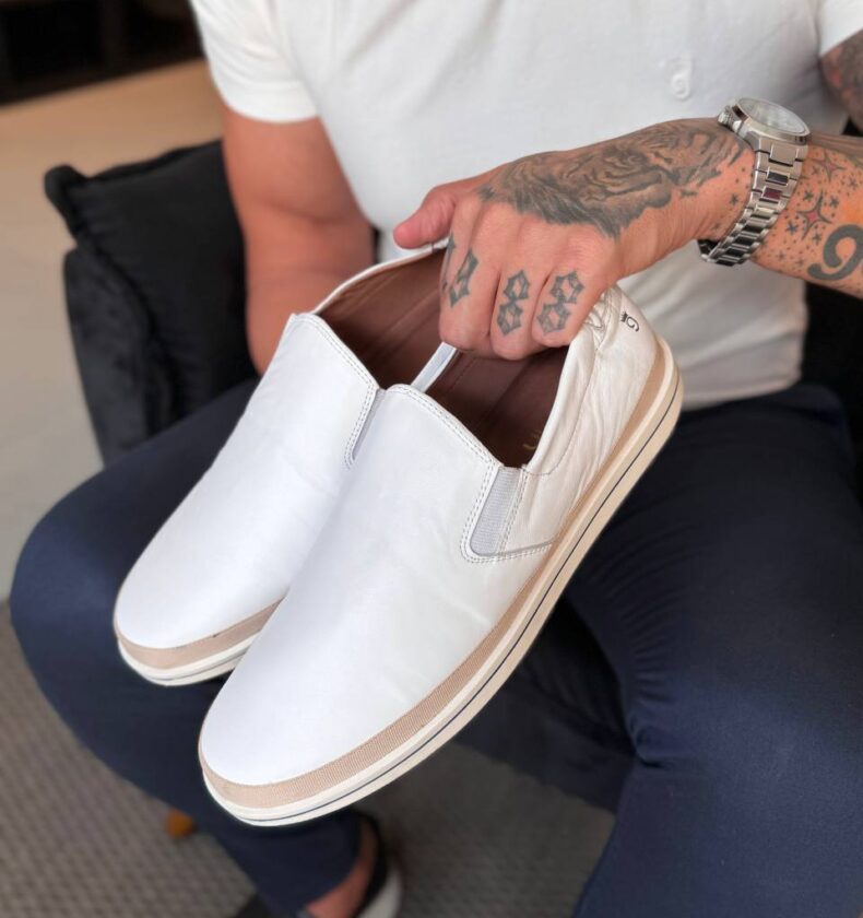 Garbin Group Store - Sneaker Sola Branca Alta Couro Garbin - Havana