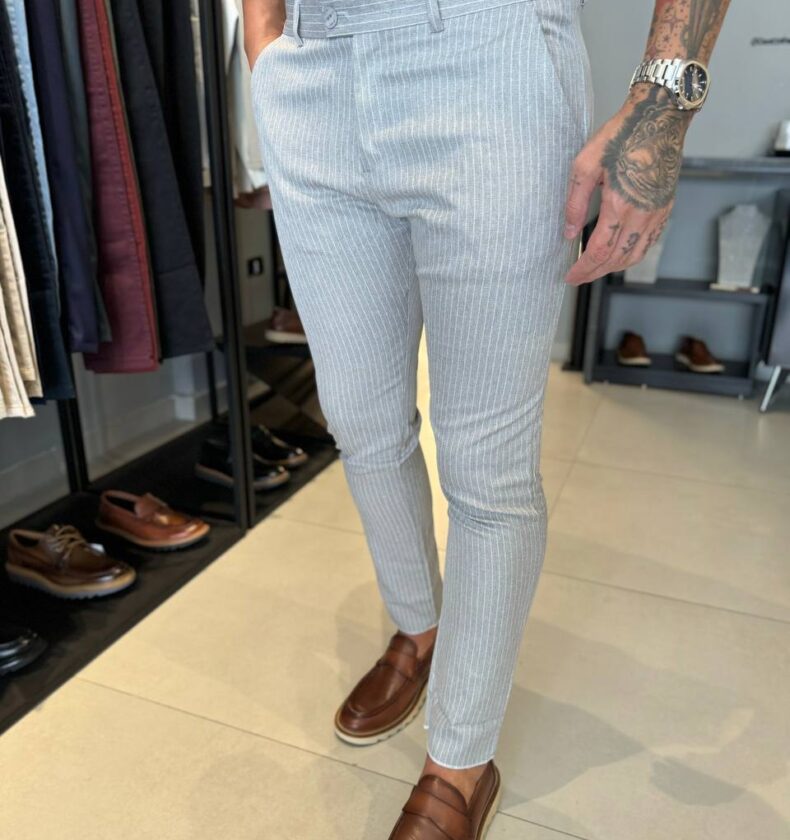 Garbin Group Store - Calça Alf. Skinny Cos Itali. C/list. Zikani  Cinza