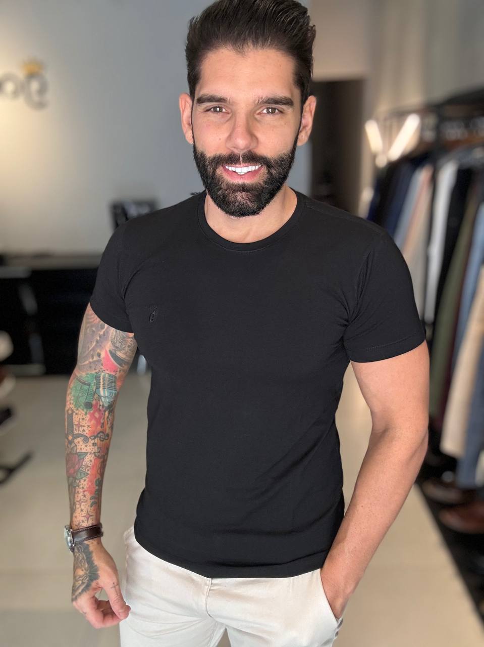 Garbin Group Store - Camiseta Básica G.Careca C/ Elast. Garbin - Preta