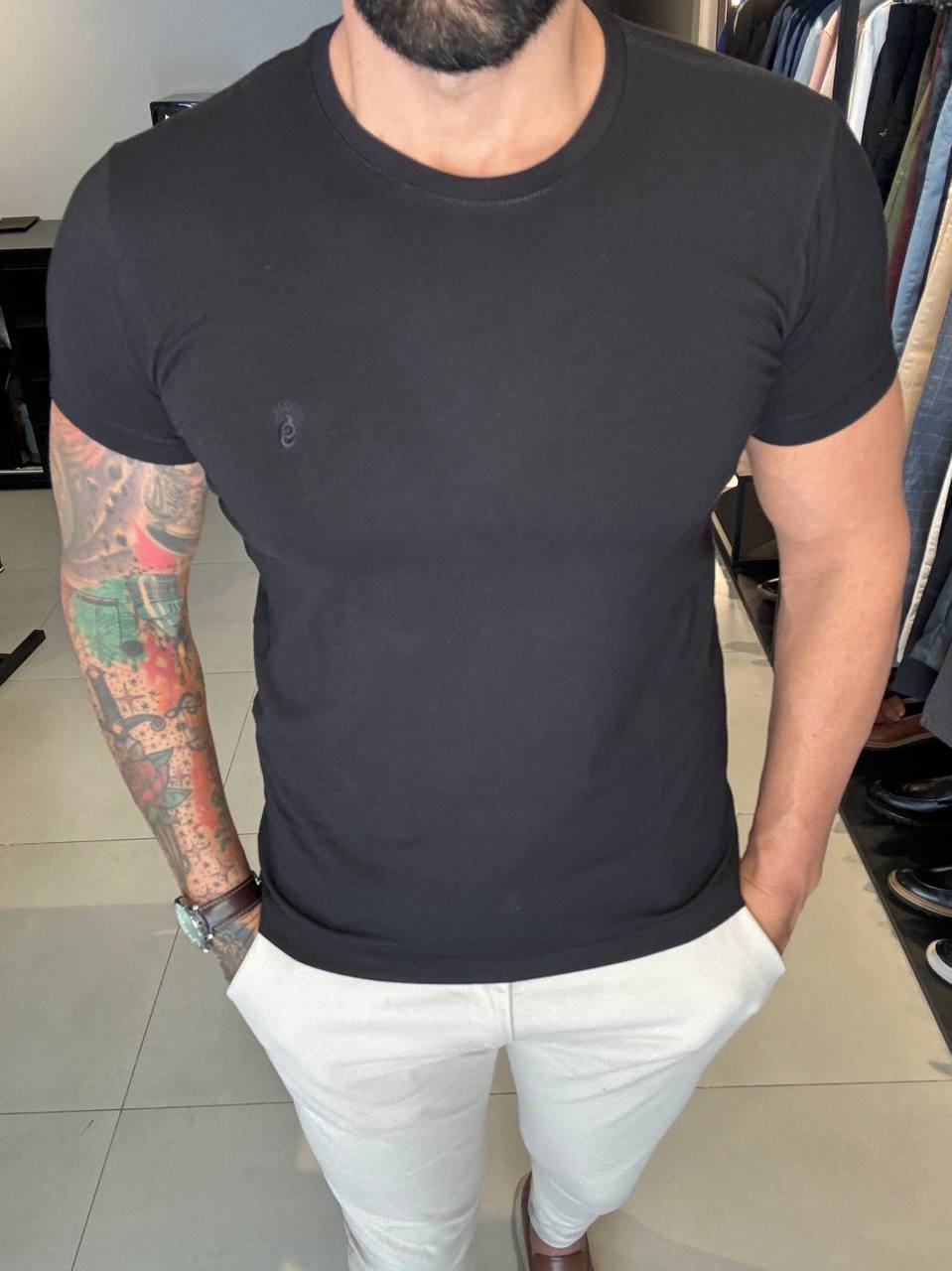 Garbin Group Store - Camiseta Básica G.Careca C/ Elast. Garbin - Preta