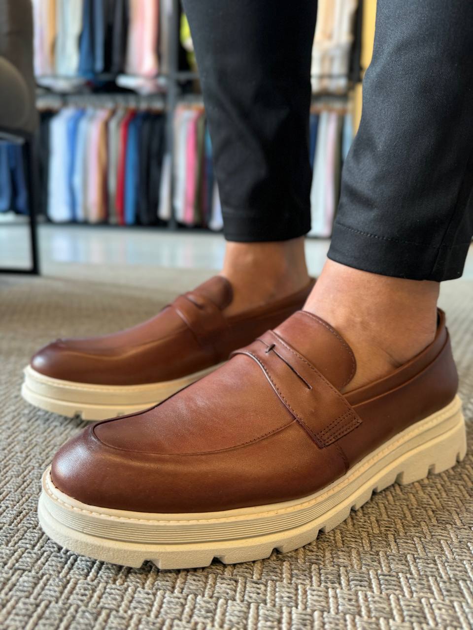 Garbin Group Store - Sap.Loafer Sola London Trato. Couro Garbin -Havana