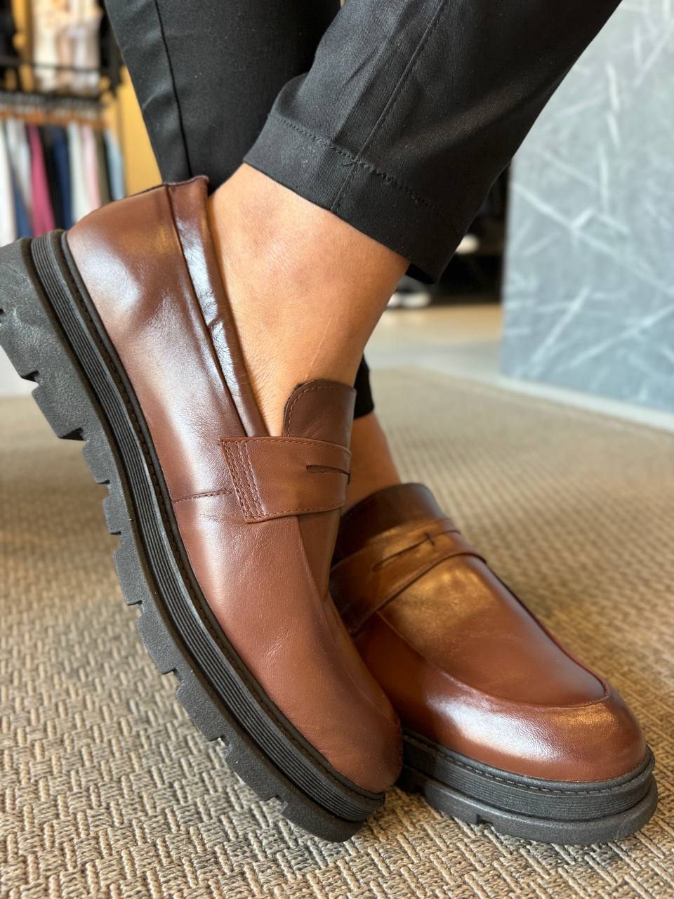 Garbin Group Store - Sap.Loafer Sola London Trato. Couro Garbin -Pinhão