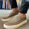Garbin Group Store - Sapato Loafer Casual Selaria Couro Garbin -Cimento