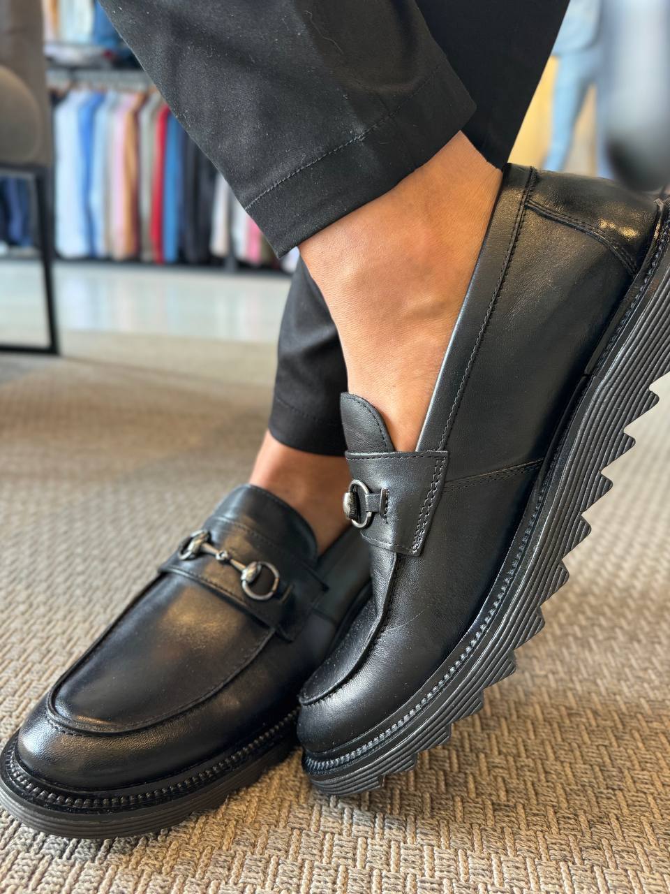 Garbin Group Store - Sapato Loafer Tratorado Couro Garbin - Preto