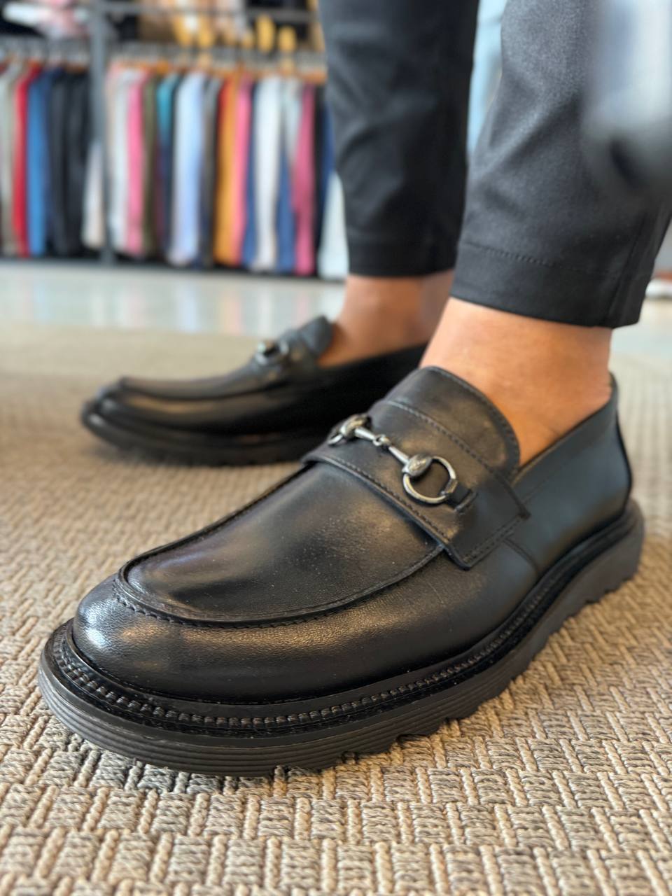 Garbin Group Store - Sapato Loafer Tratorado Couro Garbin - Preto
