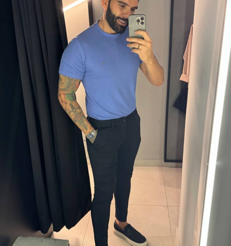 Garbin Group Store - Camiseta Gola Média Visc/Elast. Garbin - Azul