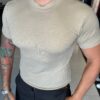 Garbin Group Store - Camiseta Gola Media Textura - Oxing - Areia