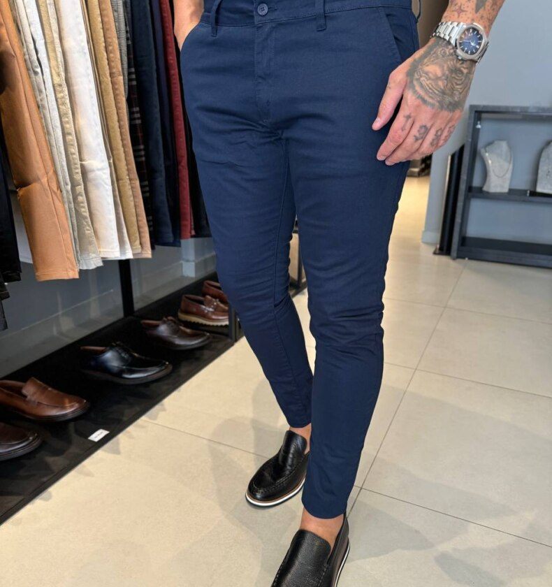 Garbin Group Store - Calça Alfaiataria S.Skinny Acet. Zip-Off Marinho