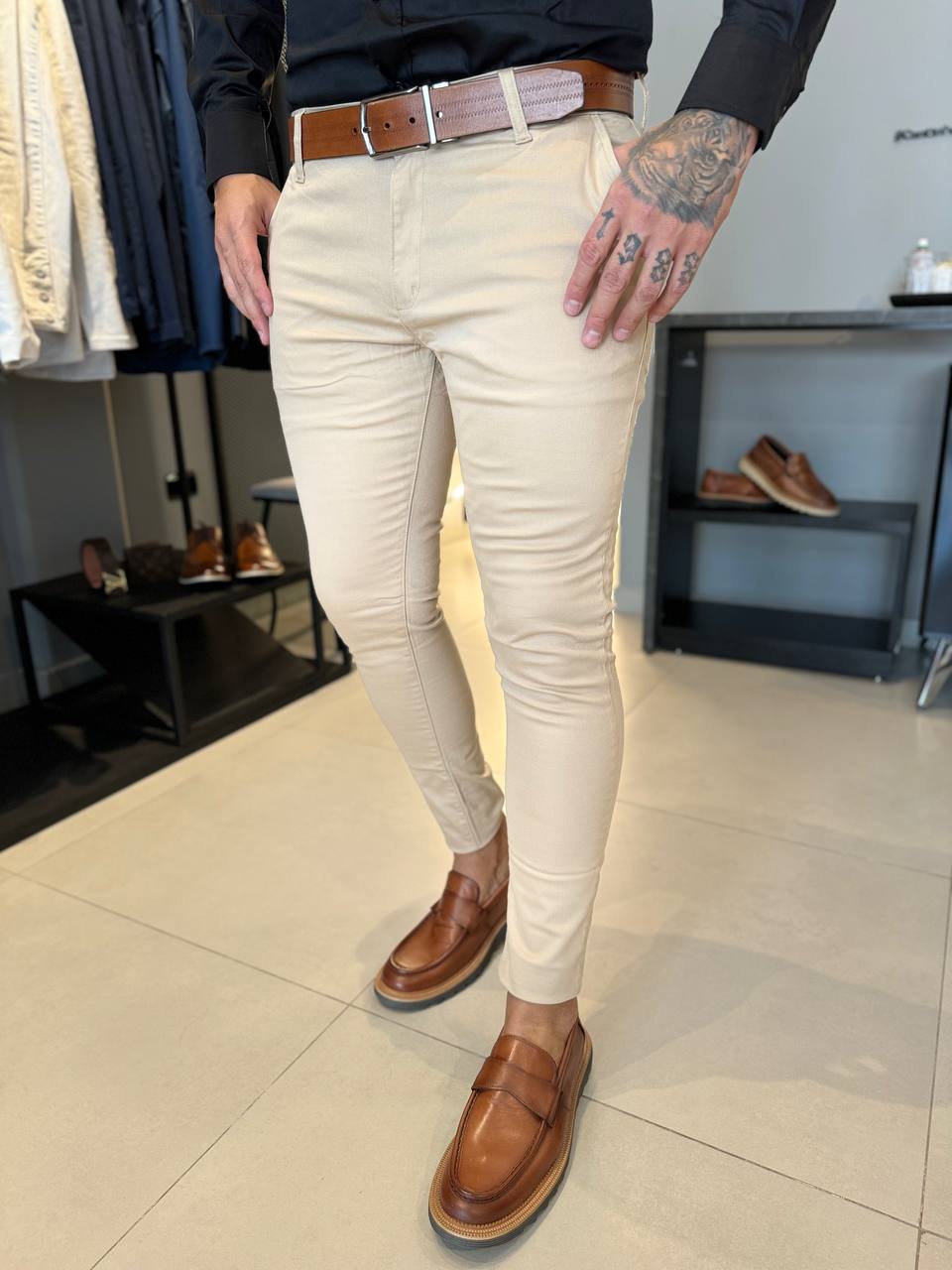 Garbin Group Store - Calça Alfaiataria S.Skinny Acet. Zip-Off Marinho