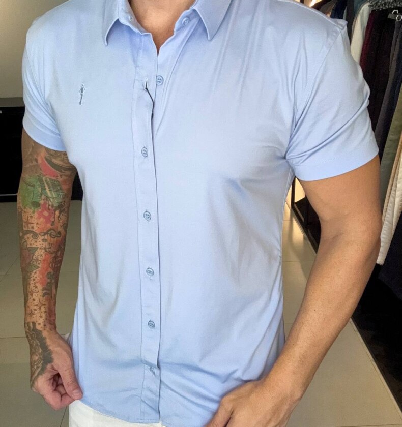 Garbin Group Store - Camisa M/C Tecnologi Social  - Zip-Off -Azul Bebê
