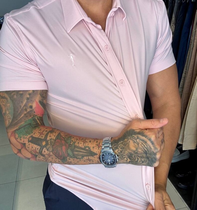 Garbin Group Store - Camisa M/C Tecnologi Social  - Zip-Off - Rosa Bêbe