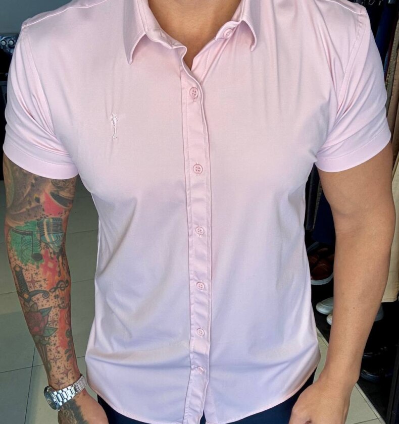 Garbin Group Store - Camisa M/C Tecnologi Social  - Zip-Off - Rosa Bêbe
