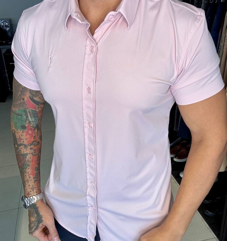 Garbin Group Store - Camisa M/C Tecnologi Social  - Zip-Off - Rosa Bêbe