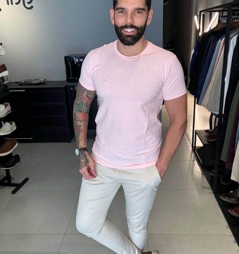 Garbin Group Store - Camiseta Basica G.Careca C/ Elast.Garbin Rosa Bebê