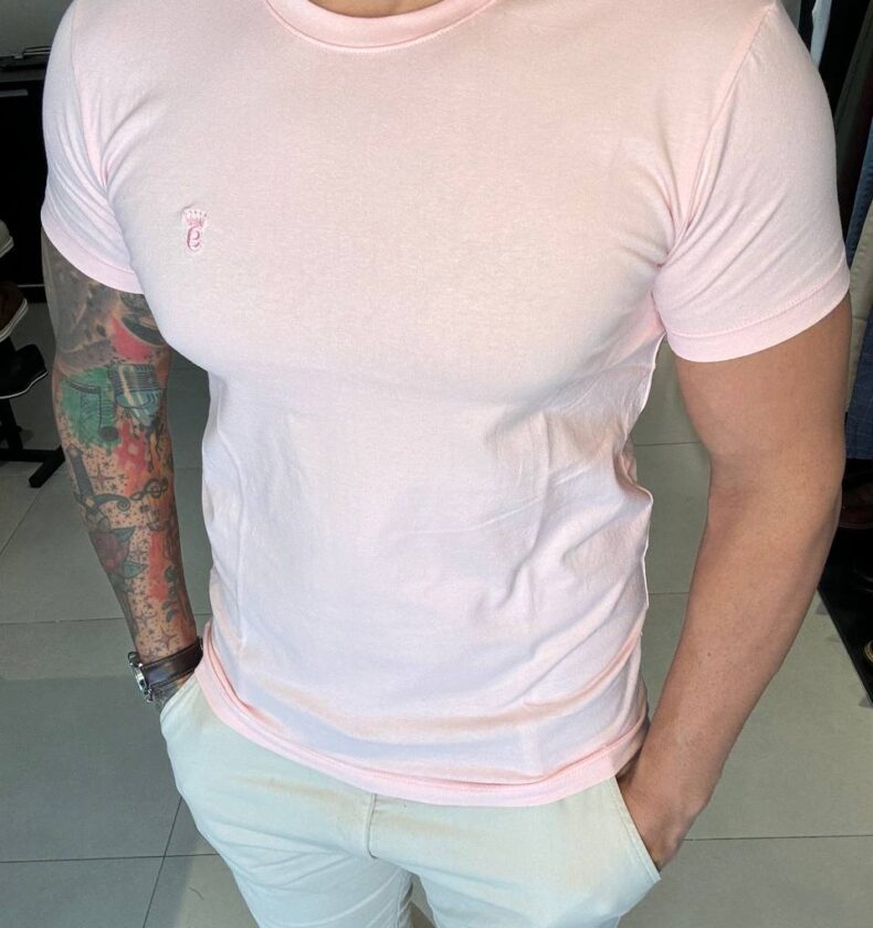 Garbin Group Store - Camiseta Basica G.Careca C/ Elast.Garbin Rosa Bebê