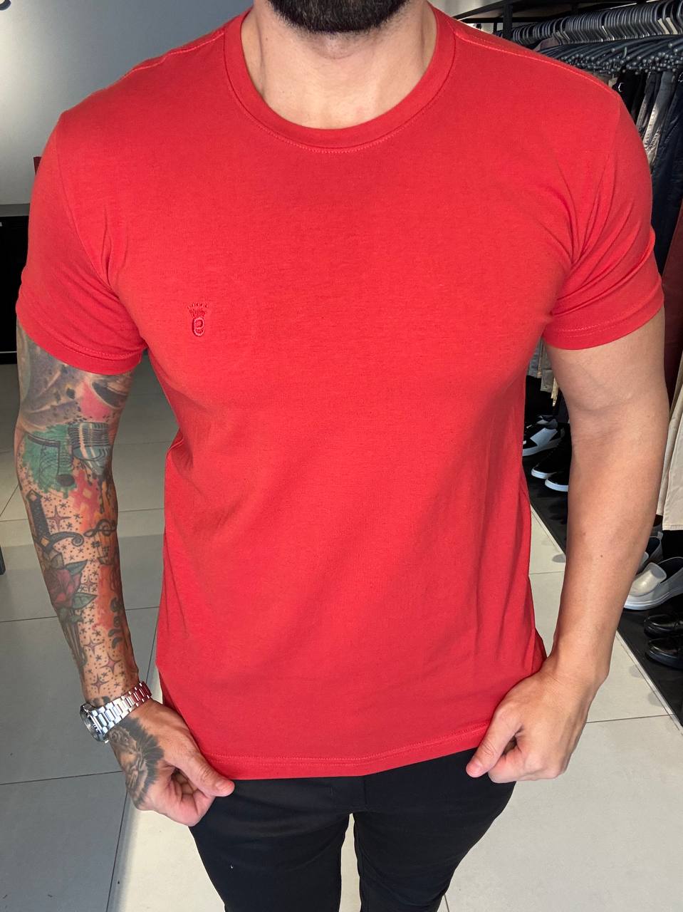 Garbin Group Store - Camiseta Basica G.Careca C/ Elast. Garbin Vermelho