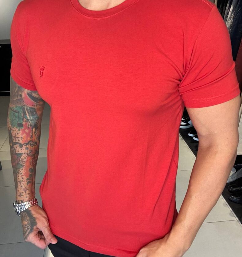 Garbin Group Store - Camiseta Basica G.Careca C/ Elast. Garbin Vermelho