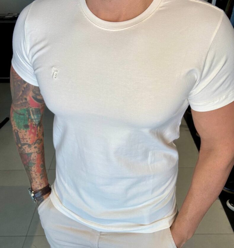 Garbin Group Store - Camiseta Basica G.Careca C/Elast. Garbin Off White