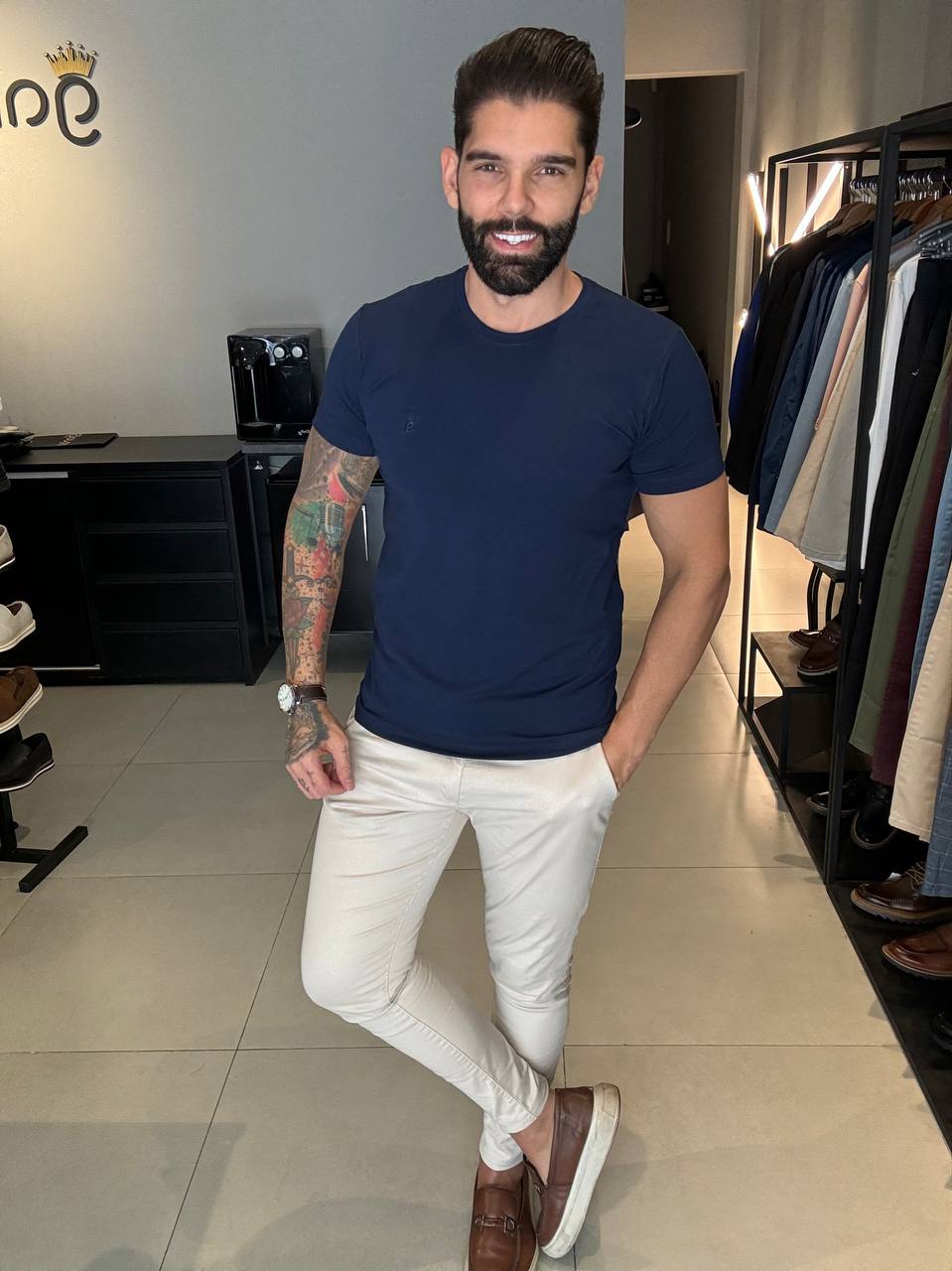 Garbin Group Store - Camiseta Basica G.Careca Com Elast. Garbin Marinho