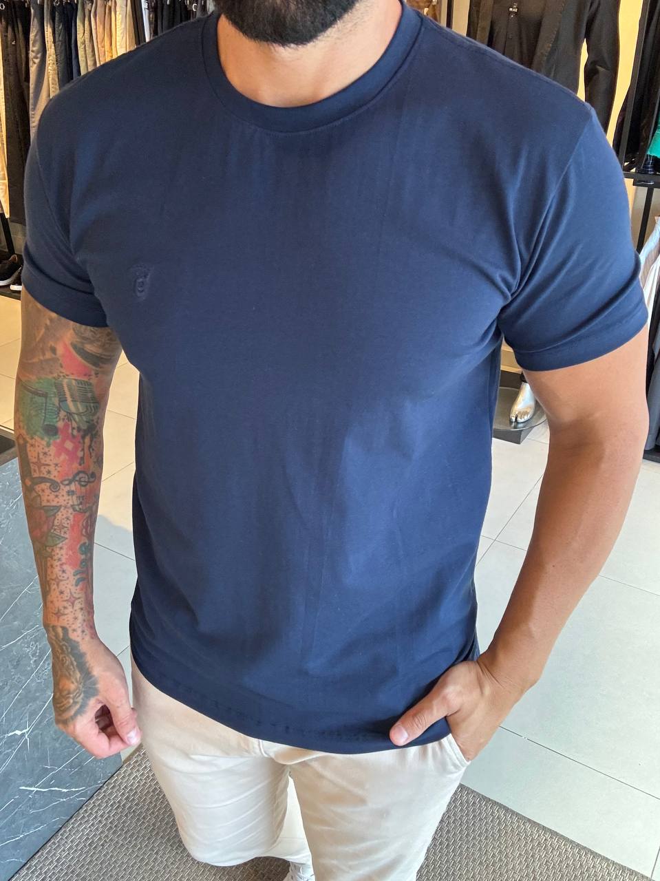 Garbin Group Store - Camiseta Basica G.Careca Com Elast. Garbin Marinho