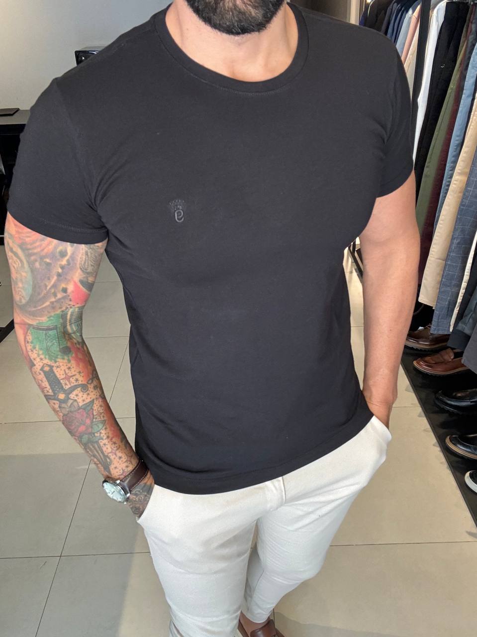 Garbin Group Store - Camiseta Basica G.Careca Com Elast. Garbin Preta