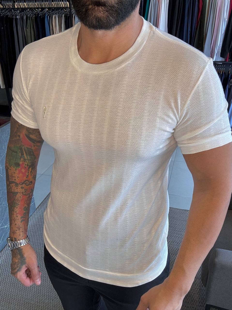 Garbin Group Store - Camiseta C/ Barra - Zip-Off - Branca