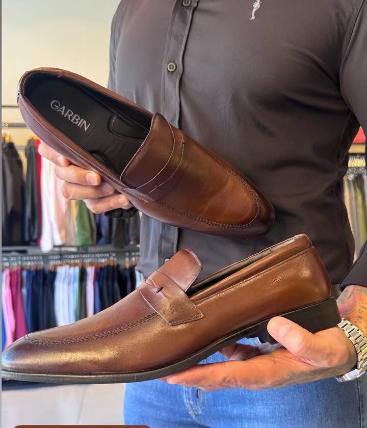 Garbin Group Store - Loafer Couro Sola Borracha Fina Garbin - Havana