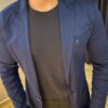 Garbin Group Store - Blazer Sarja Acetinado Bolso Embu. Zip-Off Marinho