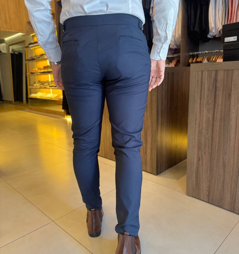 Garbin Group Store - Calça Alfaiataria Social com Elastano e Ajuste - Calling - Marinho