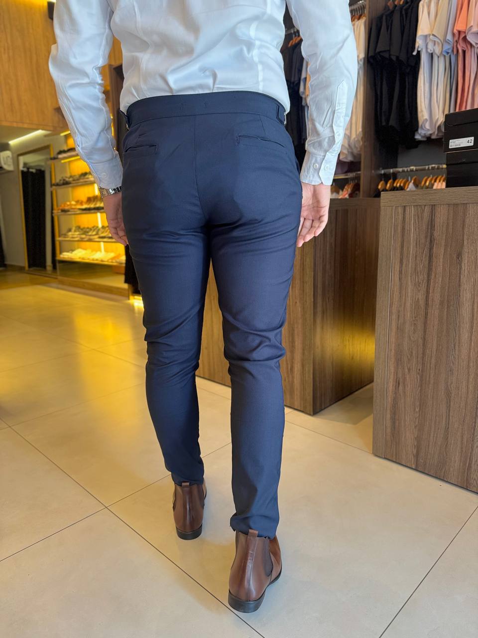 Garbin Group Store - Calça Alfaiataria Social com Elastano e Ajuste - Calling - Marinho