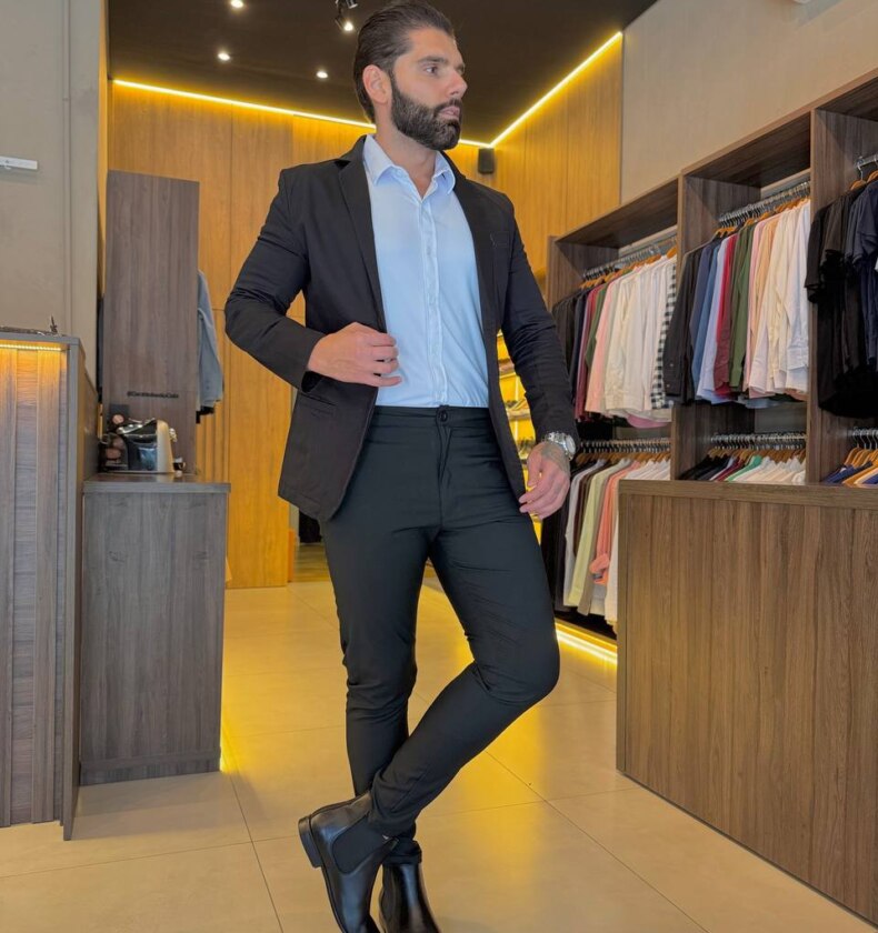 Garbin Group Store - Calça Alfaiataria Social com Elastano e Ajuste - Calling - Preta