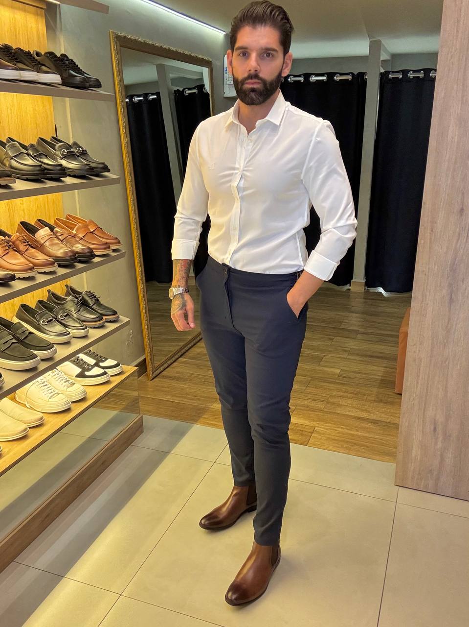 Garbin Group Store - Camisa M/L Tec. Impermeável - Per Porchi - Branca