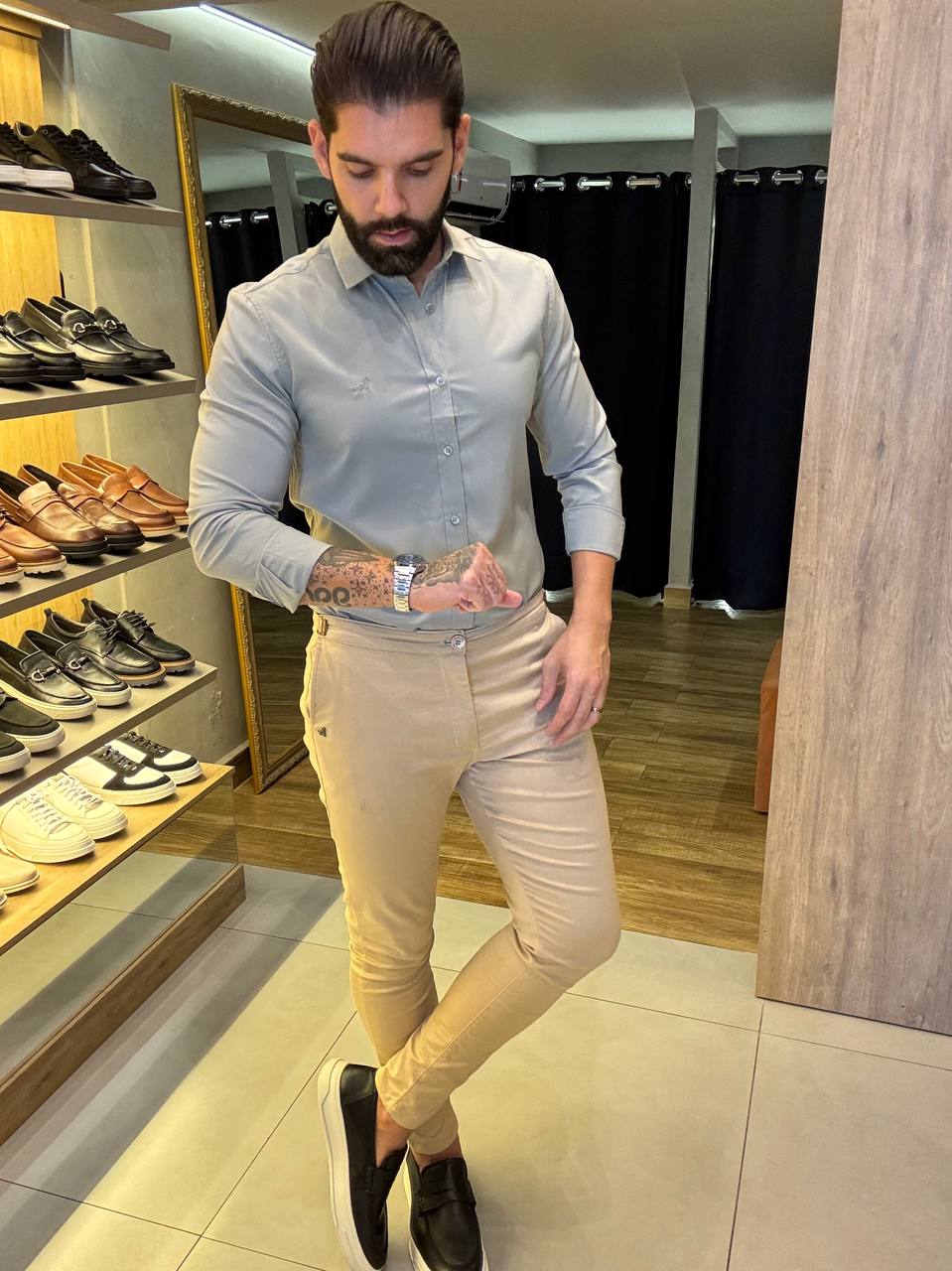 Garbin Group Store - Camisa M/L Tec. Impermeável - Per Porchi - Cinza