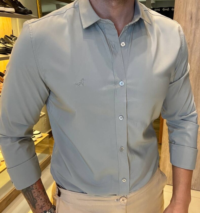 Garbin Group Store - Camisa M/L Tec. Impermeável - Per Porchi - Cinza