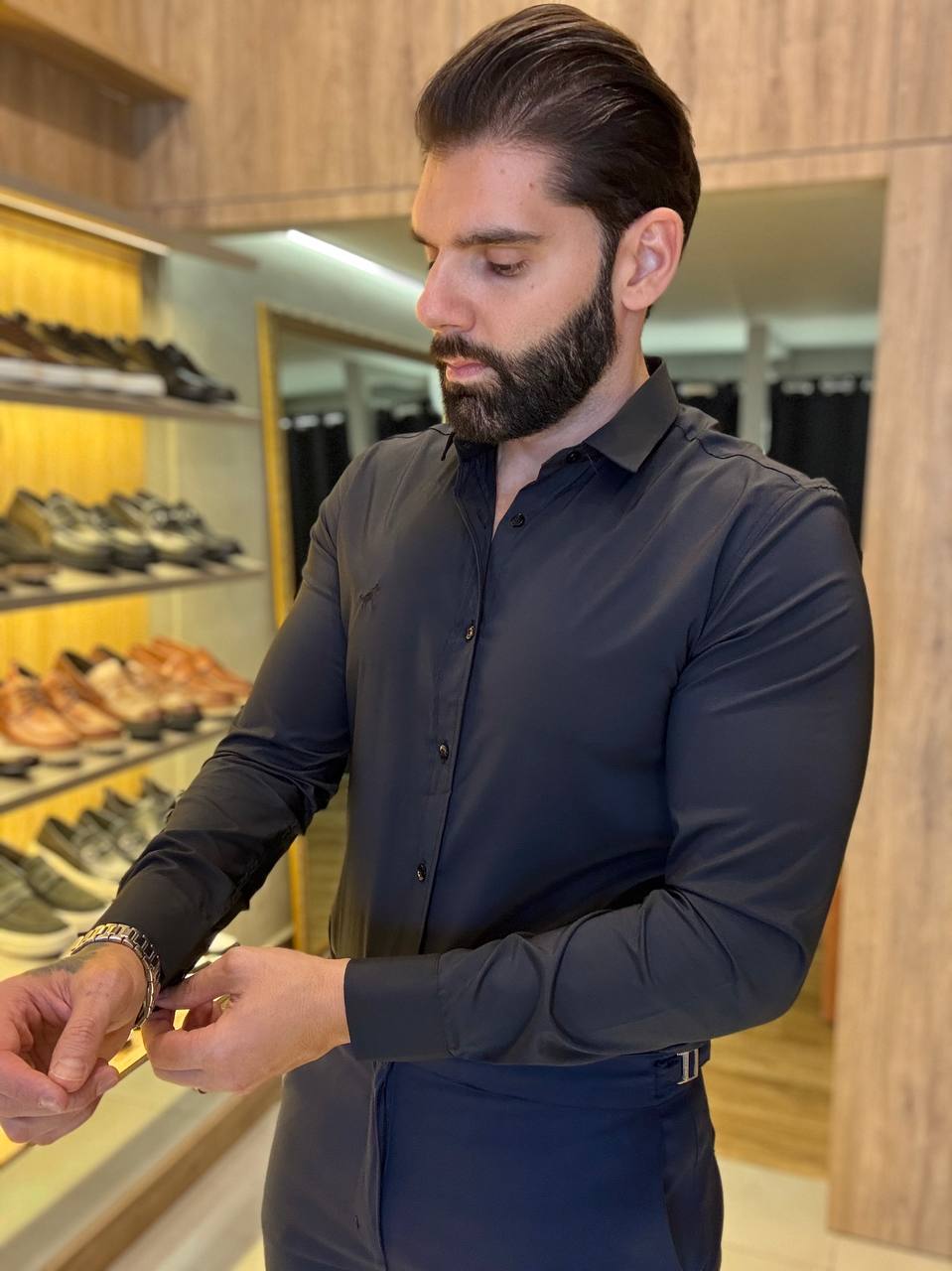 Garbin Group Store - Camisa M/L Tec. Impermeável - Per Porchi - Preta
