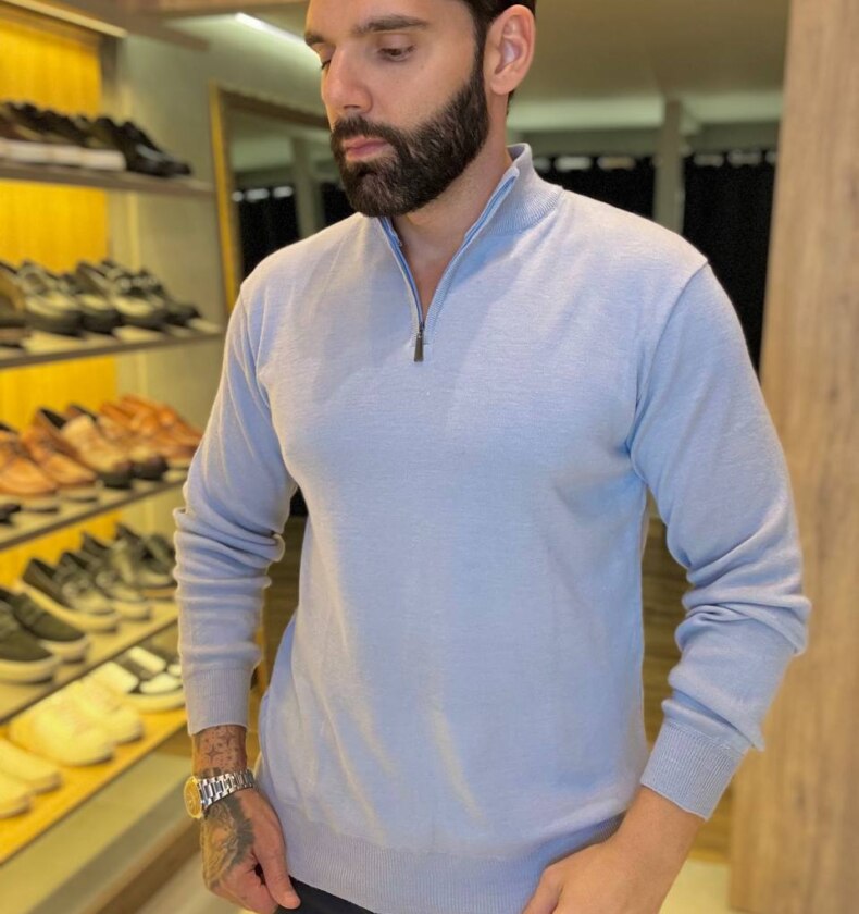 Garbin Group Store - Sueter Ziper Zaffera - Cinza