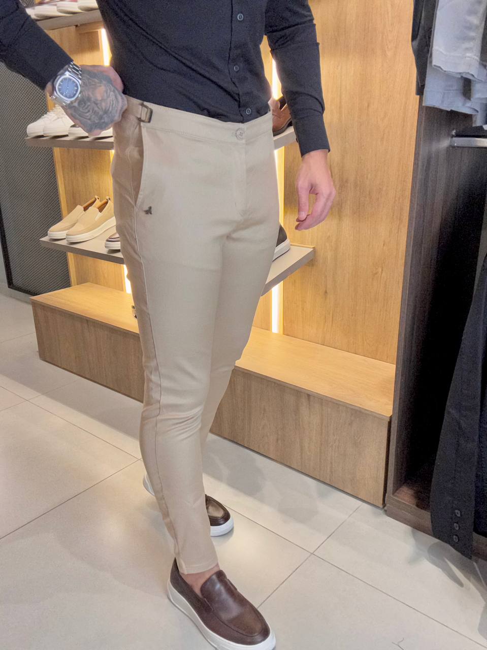 Garbin Group Store - Calça Alf. Acet. S.Ski. C/Ajus.- PerPochi - Bege