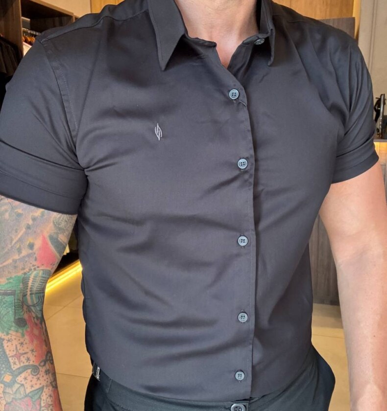 Garbin Group Store - Camisa M/C Fibra/Bambu Social  - Zikani Preta