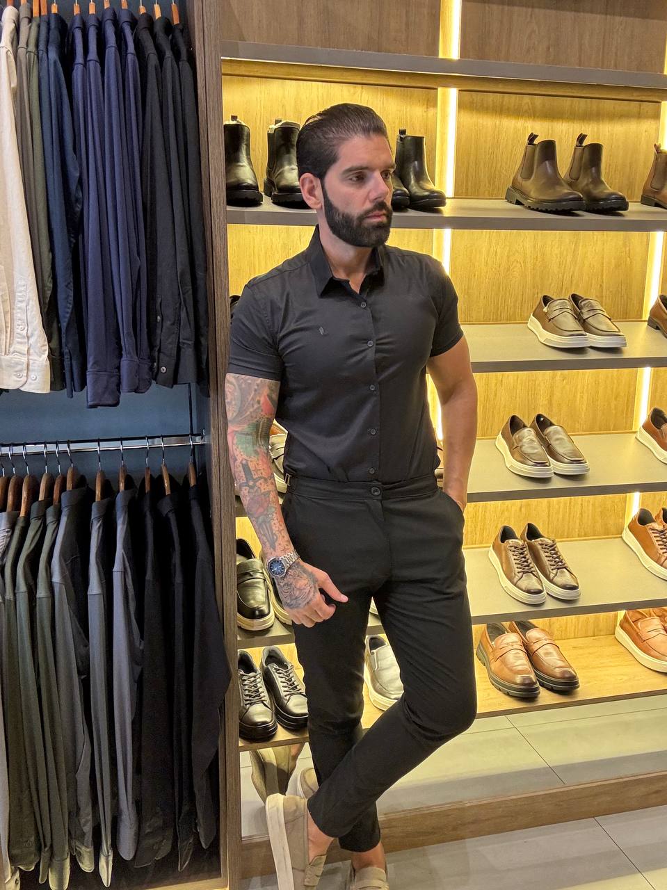 Garbin Group Store - Camisa M/C Fibra/Bambu Social  - Zikani Preta