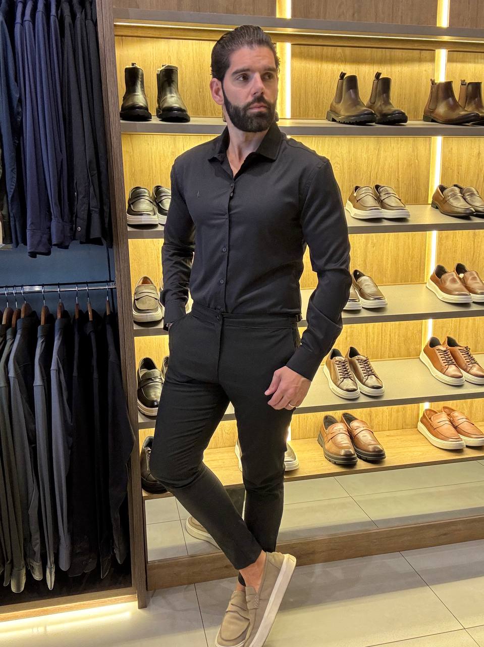 Garbin Group Store - Camisa M/L Fibra de Bambu  Zikani - Preto