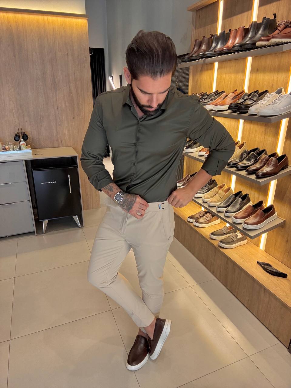 Garbin Group Store - Camisa M/L Fibra de Bambu  Zikani - Verde Militar