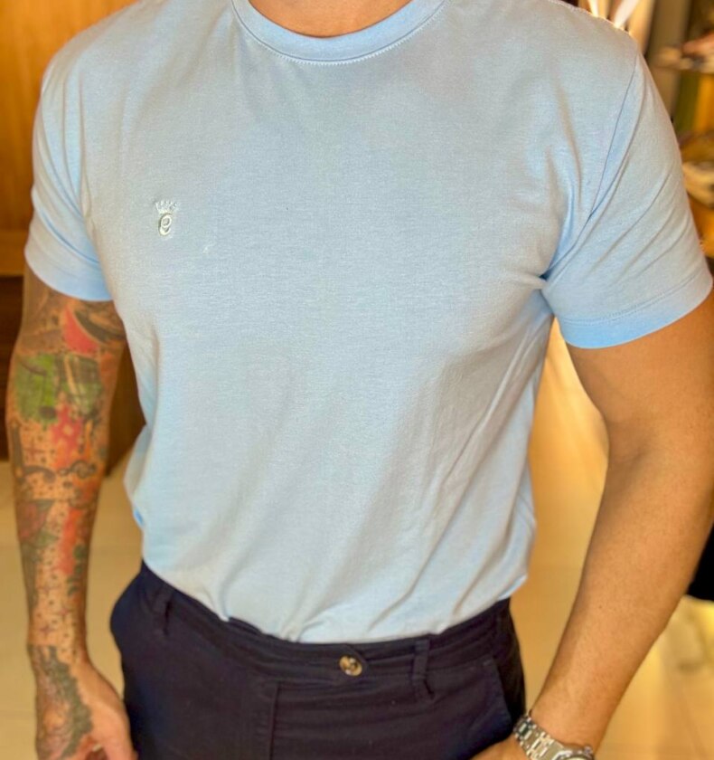 Garbin Group Store - Camiseta Basic G.Careca PerC/Elast.Garbin AzulBebê