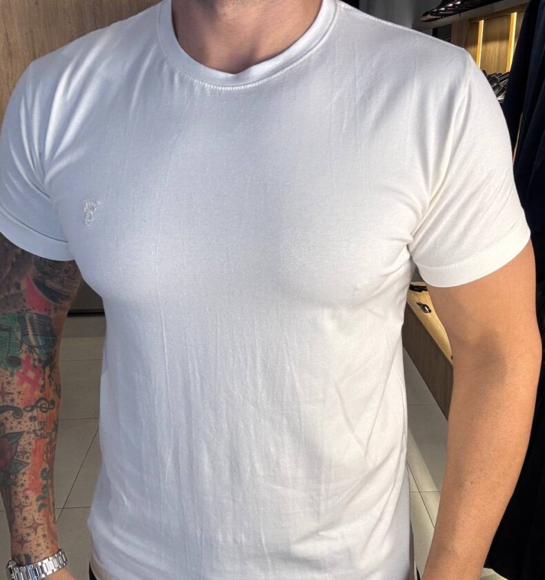 Garbin Group Store - Camiseta Basica G.Careca Com Elast. Garbin Branca