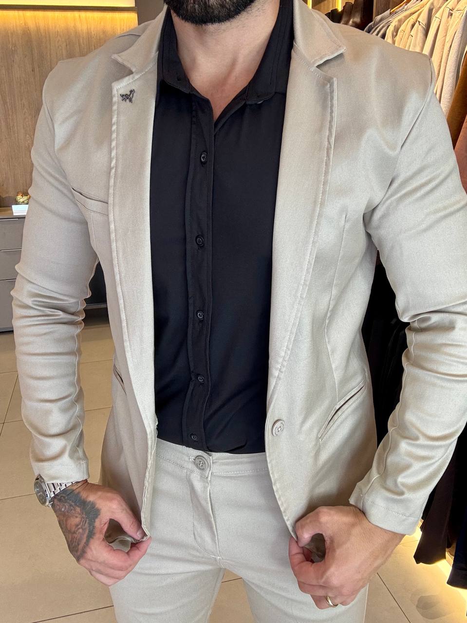 Garbin Group Store - Blazer Aceti.C/Forro Elast. Per Pochi - Areia